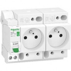 Combiné disj+2 prises courant - 1P+N - 16A - courbe C - embrochable