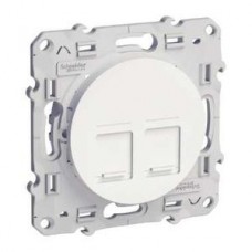 Double prises de communication RJ45 sans connecteur blanc