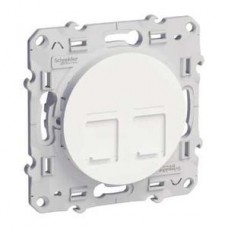 Double prises de communication RJ45 grade 1 blanc