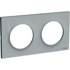 Plaque Gris 2 postes horizontaux ou verticaux entraxe 71mm