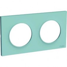 Plaque Bleu Cian 2 postes horizontaux ou verticaux entraxe 71mm