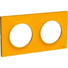 Plaque Ambre 2 postes horizontaux ou verticaux entraxe 71mm
