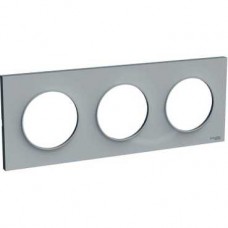 Plaque Gris 3 postes horizontaux ou verticaux entraxe 71mm