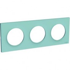Plaque Bleu Cian 3 postes horizontaux ou verticaux entraxe 71mm