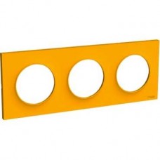 Plaque Ambre 3 postes horizontaux ou verticaux entraxe 71mm