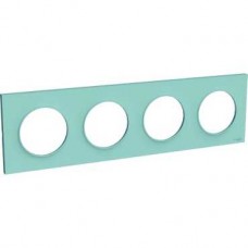 Plaque Bleu Cian 4 postes horizontaux ou verticaux entraxe 71mm