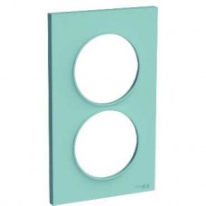 Plaque Bleu Cian 2 postes horizontaux ou verticaux entraxe 57mm