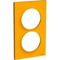 Plaque Ambre 2 postes horizontaux ou verticaux entraxe 57mm