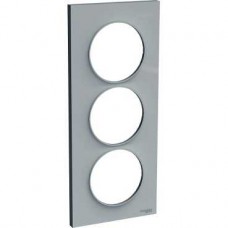 Plaque Gris 3 postes horizontaux ou verticaux entraxe 57mm