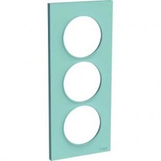 Plaque Bleu Cian 3 postes horizontaux ou verticaux entraxe 57mm
