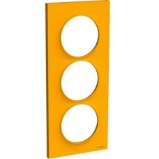 Plaque Ambre 3 postes horizontaux ou verticaux entraxe 57mm