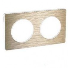 Plaque de finition Touch horizontal ou vertical 2 postes Bronze gougé avec liseré Blanc