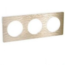 Plaque de finition Touch horizontal  ou vertical 3 postes Bronze gougé avec liseré Blanc