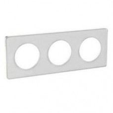 Plaque de finition Touch horizontal ou vertical 3 postes Translucide blanc avec liseré Blanc
