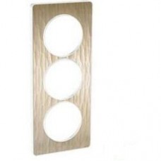 Plaque de finition Touch vertical 3 postes Bronze gougé avec liseré Blanc