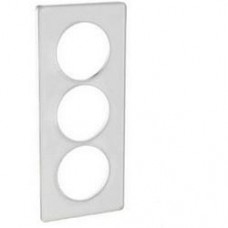 Plaque de finition Touch vertical 3 postes Translucide blanc avec liseré Blanc