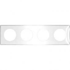 Plaque de finition support blanc 4 postes entra.71 mm - Transparent 
