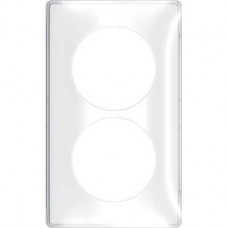 Plaque de finition support blanc 2 postes entra.57 mm - Transparent 