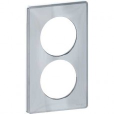 Plaque de finition support blanc 2 postes entra.57 mm -Vert d'eau 