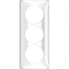 Plaque de finition support blanc 3 postes entra.57 mm - Transparent 