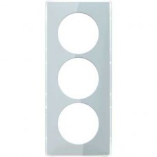 Plaque de finition support blanc 3 postes entra.57 mm -Vert d'eau