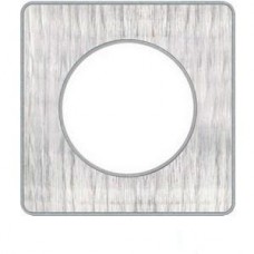 Plaque de finition Touch 1 poste Aluminium brossé croco avec liseré Alu