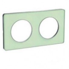 Plaque de finition Touch horizontal ou vertical 2 postes  vert Translucide avec liseré aluminium 