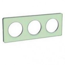 Plaque de finition Touch horizontal ou vertical 3 postes  vert Translucide avec liseré aluminium 