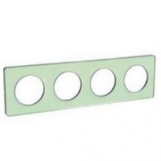 Plaque de finition Touch horizontal ou vertical 4 postes  vert Translucide avec liseré aluminium 