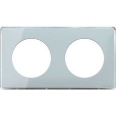 Plaque de finition support Aluminium 2 postes entraxe 71 mm -Vert d'eau