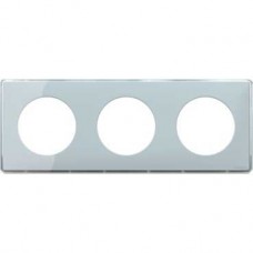 Plaque de finition support Aluminium 3 postes entraxe 71 mm -Vert d'eau