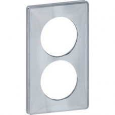 Plaque de finition support Aluminium 2 postes entraxe 57 mm -Vert d'eau