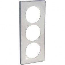 Plaque de finition support Aluminium 3 postes entraxe 57 mm - Transparent 