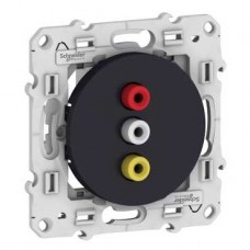 Prise triple RCA anthracite