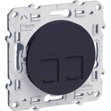 Prise double RJ45 Anthracite, grade 3 (multimédia) cat. 6 STP, à vis