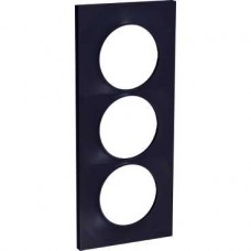 Plaque Anthracite 3 postes verticaux entraxe 57mm