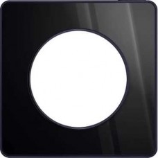 Plaque miroir brillantt fumé avec liseré Anthracite 1 poste