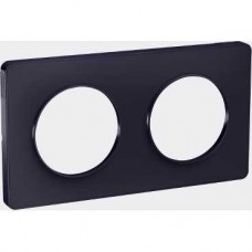 Plaque Anthracite 2 postes horiz. ou vert. entraxe 71mm
