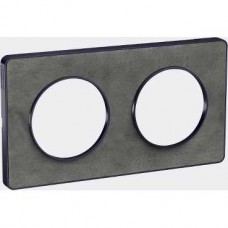 Plaque Ardoise avec liseré Anthracite 2 postes horiz/vert. entraxe 71mm 