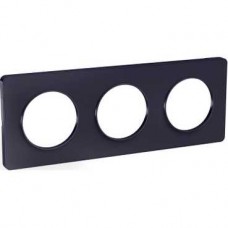 Plaque Anthracite 3 postes horiz. ou vert. entraxe 71mm