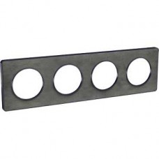 Plaque Ardoise avec liseré Anthracite 4 postes horiz/vert. entraxe 71mm