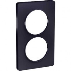 Plaque Anthracite 2 postes verticaux entraxe 57mm