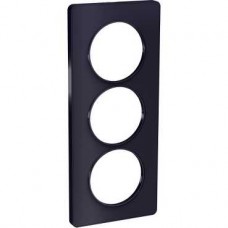 Plaque Anthracite 3 postes verticaux entraxe 57mm