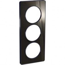Plaque Miroir brillant fumé avec liseré Anth. 3postes entraxe 57mm