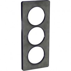 Plaque Ardoise avec liseré Anthracite 3 postes verticaux entraxe 57mm