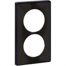 Plaque de finition support Anthracite 2 postes entraxe 57mm Noir
