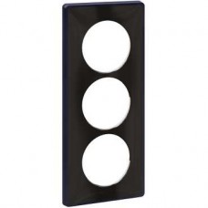 Plaque de finition support Anthracite 3 postes entraxe 57mm Noir