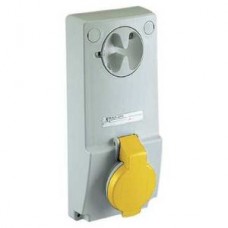 Prise verrouillable-32A-3P+N+T-100..130V CA-IP 44-sur panneau