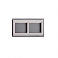 Cadre 2 postes horizont. pour appareil. encastré - entraxe 71mm - blanc 