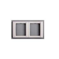 Cadre 2 postes verticaux pour appareil. encastré - entraxe 71mm - blanc 